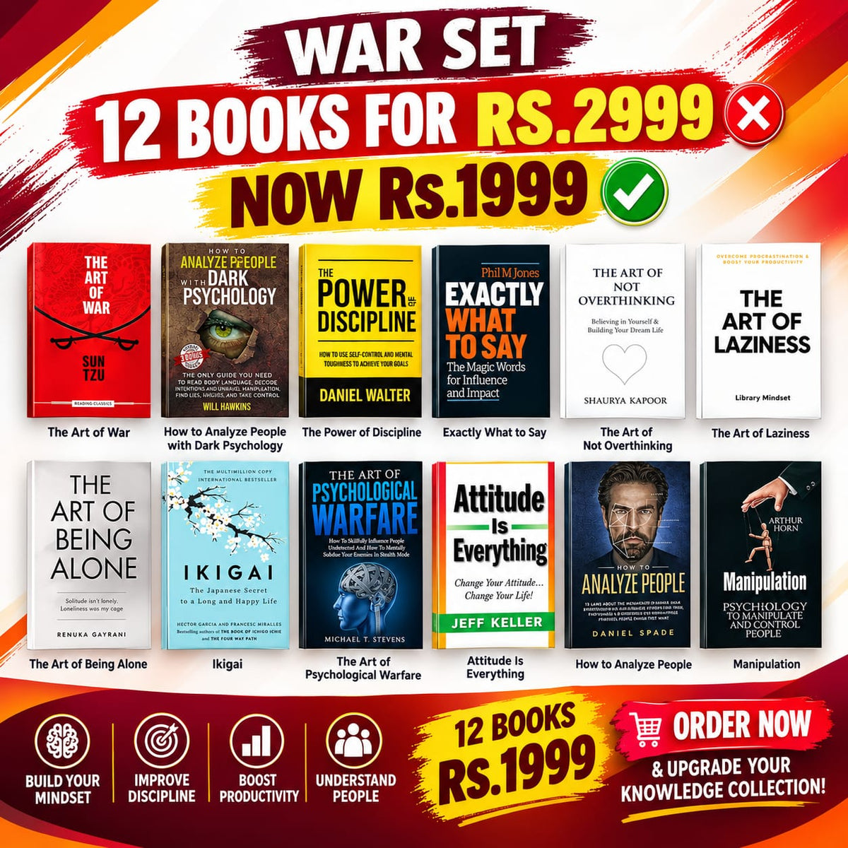 NEW attitude set : 12 Books Rs.1999+300 delivery