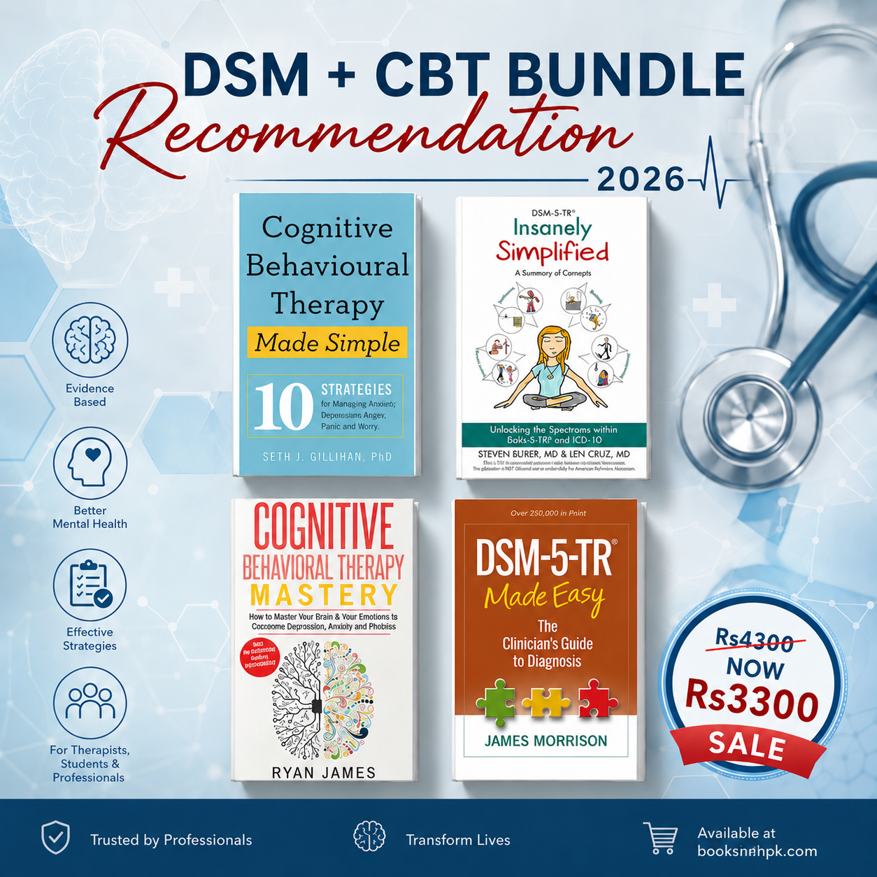 DSM + CBT Bundle: 4 books Rs3300