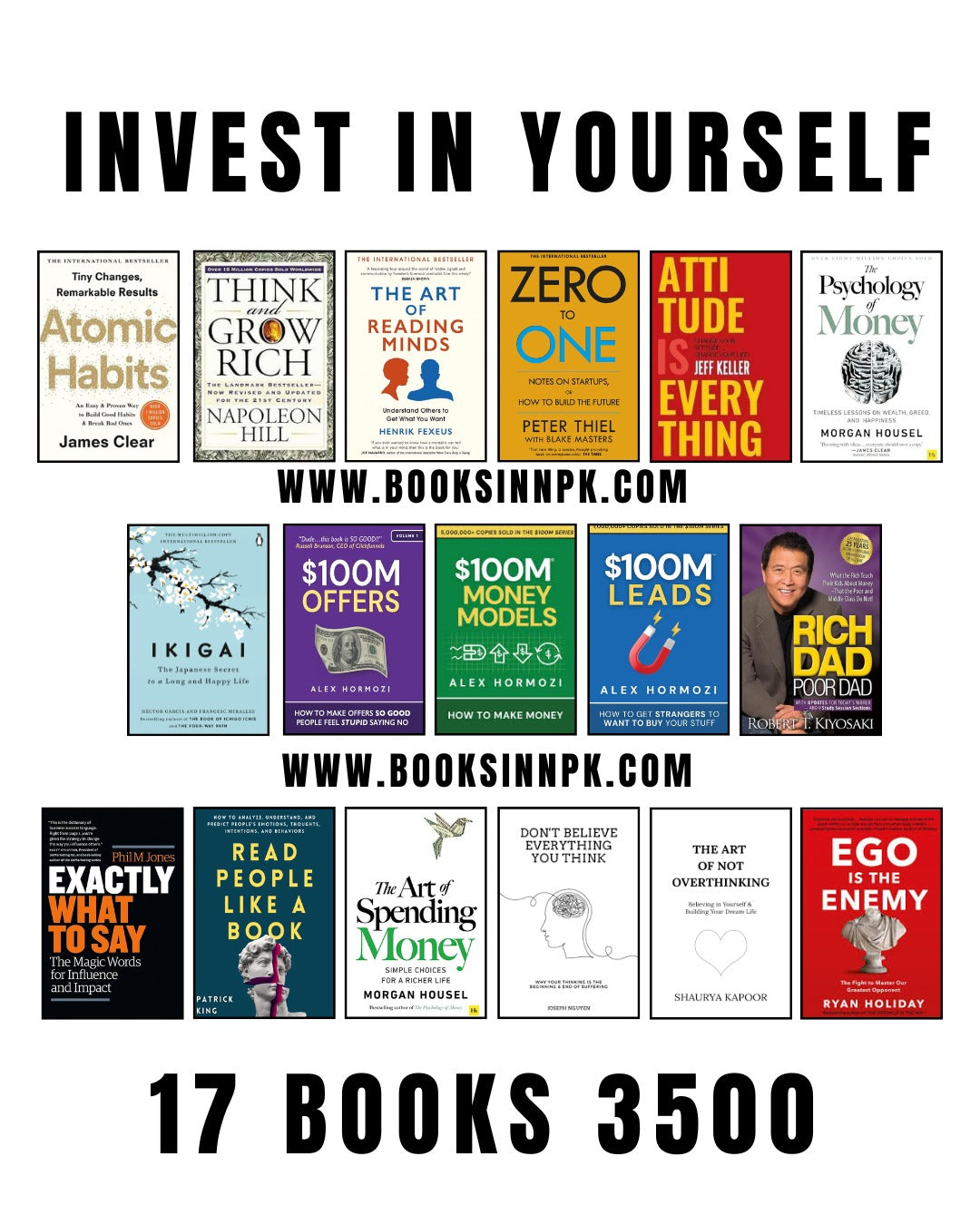 Invest In yourself deal : 15+(2 Gift books) 17 books